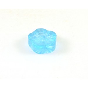 Bille de verre fleur 14mm bleu pâle*
